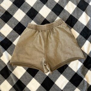 Skims Boyfriend Fleece Pants (cut into shorts) ~ XXS ~ Mocha Ashy color